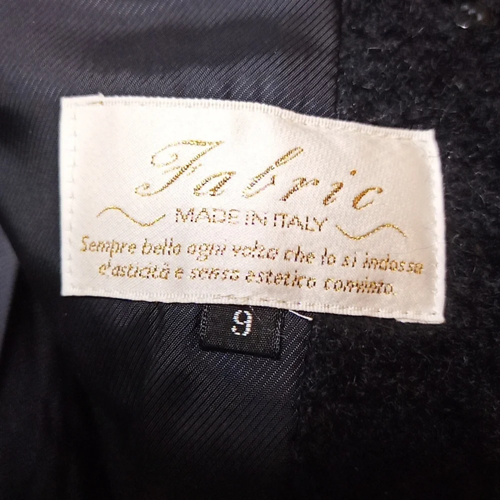 Vintage Full-Length w/Lapel & Faux Fur Look Double Breasted Gold Button … - Picture 13 of 13